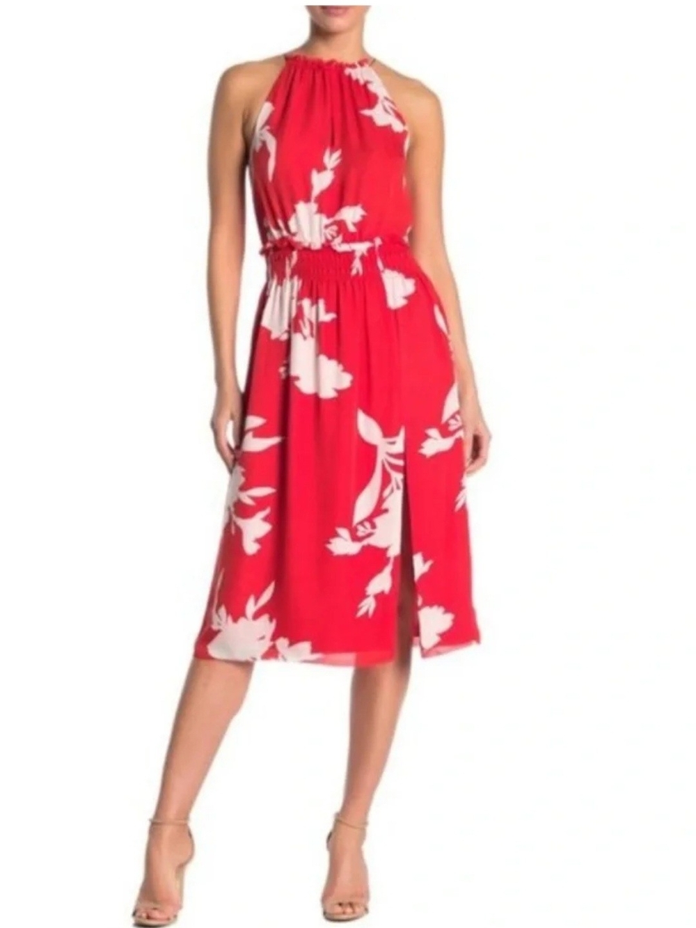 Joie Jerelle Floral Halter Neck Silk Midi Dress